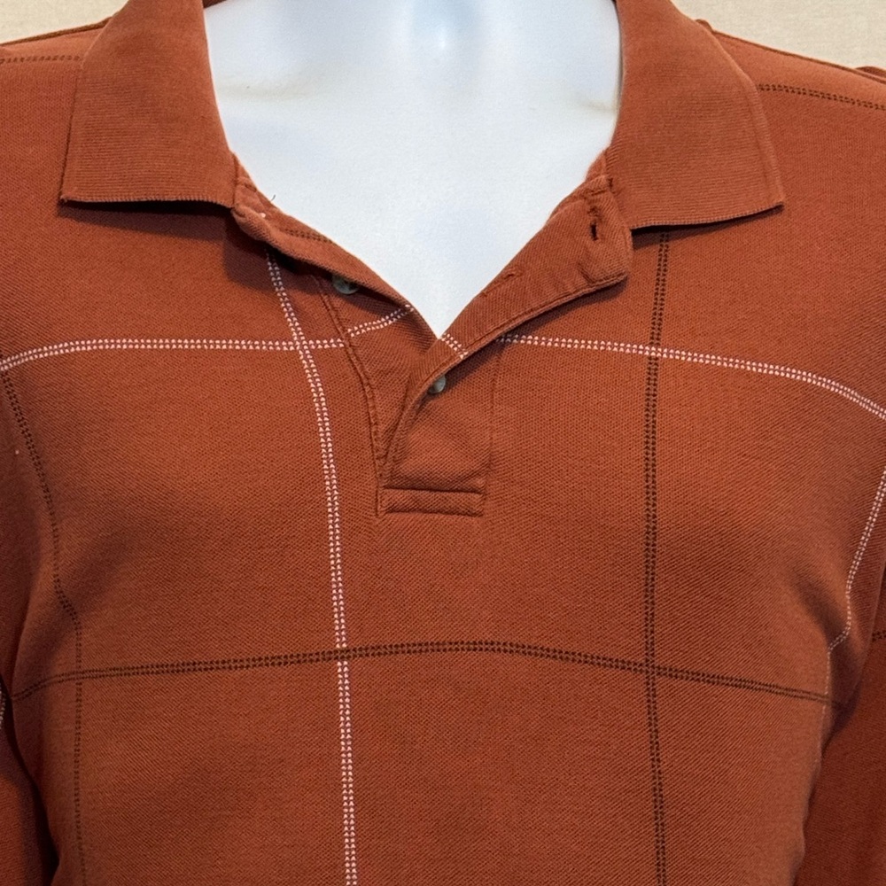 E-2 Men’s Austin Clothing Company Brown & Cream Short Sleeve Polo Shirt - Picture 5 of 15